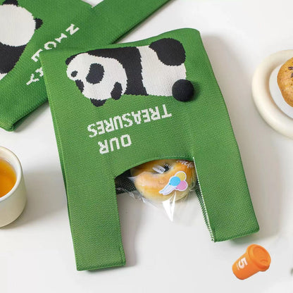 Panda Knitted National Style Panda Moon Cake Handbag Baking Green Bean Cake Biscuit Packaging Knitted Gift Band Gift