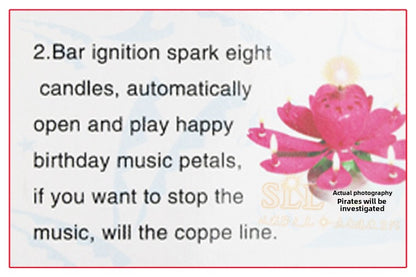 Birthday Candle Electronic Lotus Double Layer Flowering Rotating Birthday Party Atmosphere Cake Decorative Creative Musical Candle