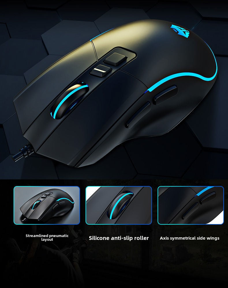 Wolf Road L1Mute Keyboard Mouse Suit Wired Luminous Computer Office Universal Double Injection Non-Fading Key Cap